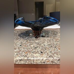 Art Egermann. Czech Republic. Handblown Glass Bowl. See sister vase listing